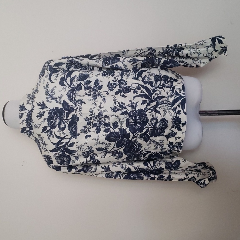 Lauren Ralph Lauren floral button up lightweight jacket size large 100% Linen - Picture 6 of 9